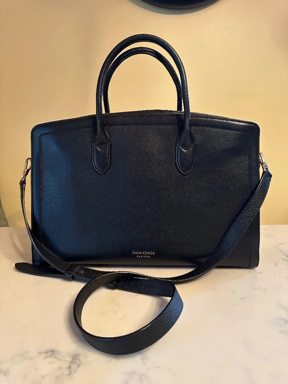 Kate Spade Knott Commuter Laptop Bag Black Leather
